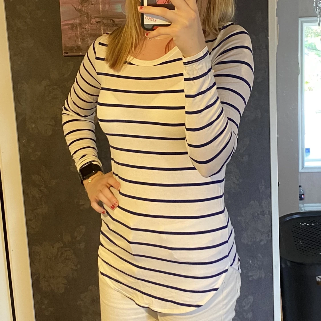 Långärmad randig tröja