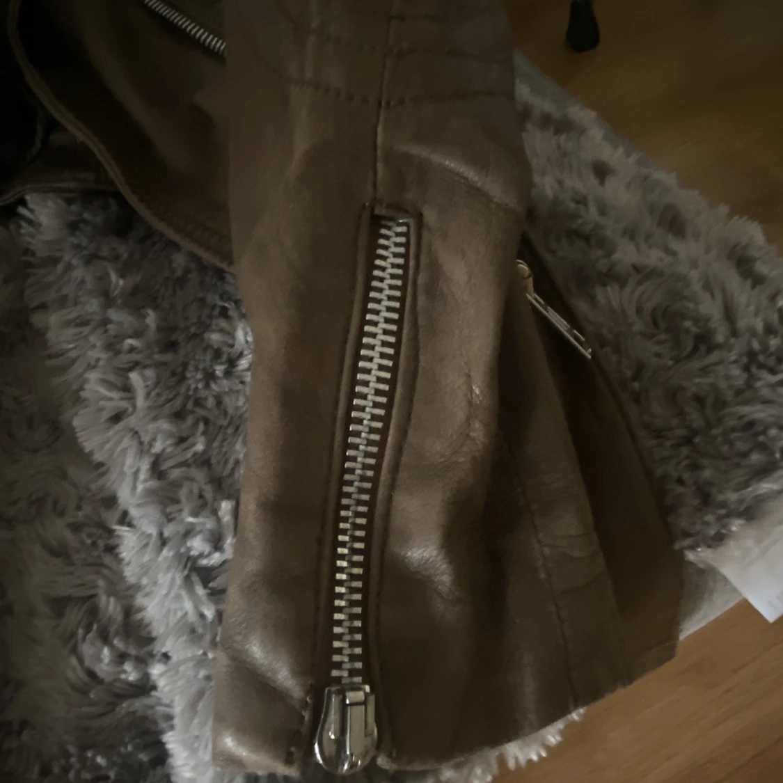 Brun vintage läder jacka - 91