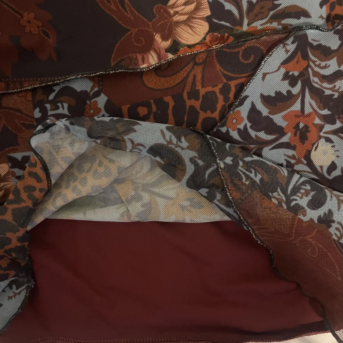 Mönstrat fodrat meshlinne i strl S - 91