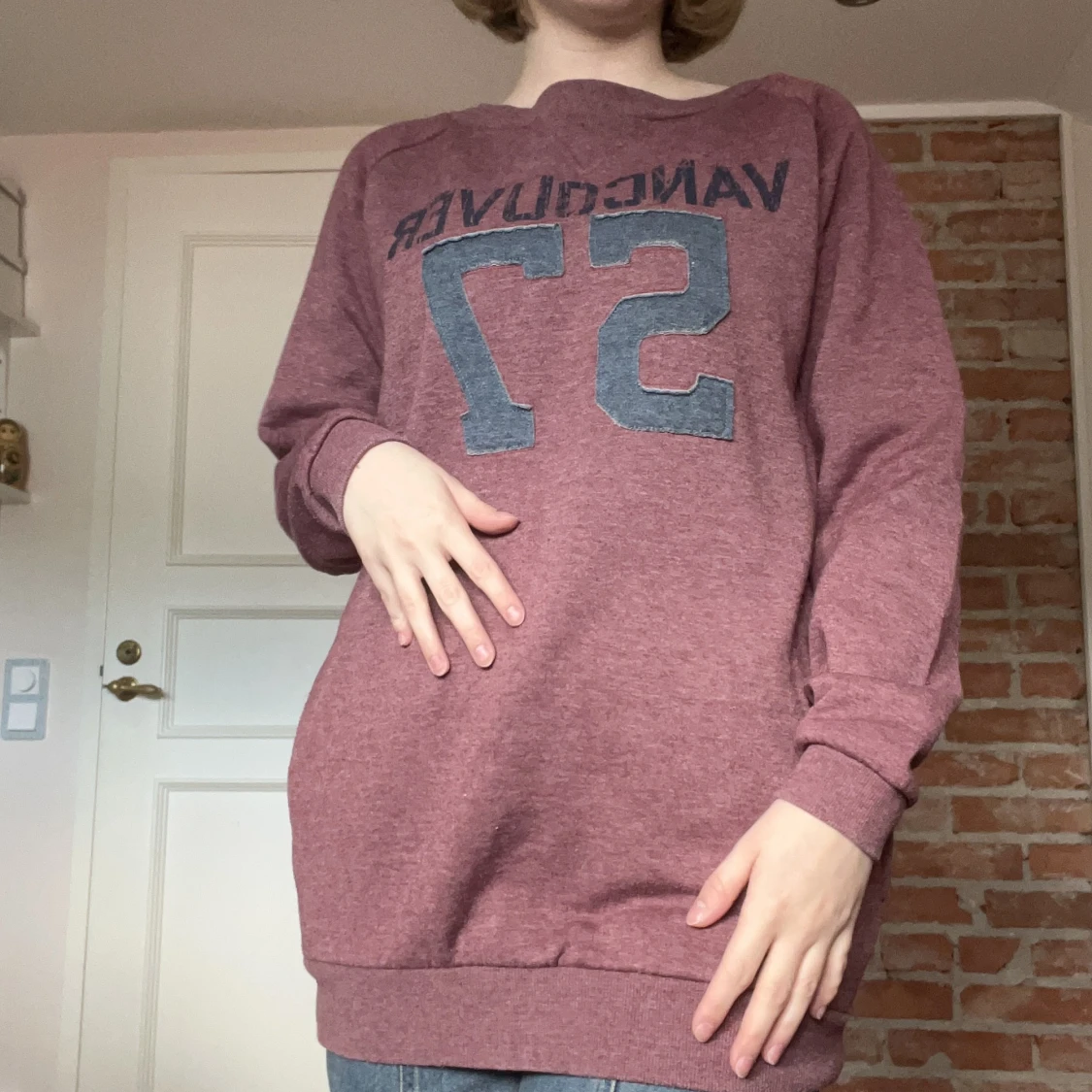 oversized tjocktröja med tryck