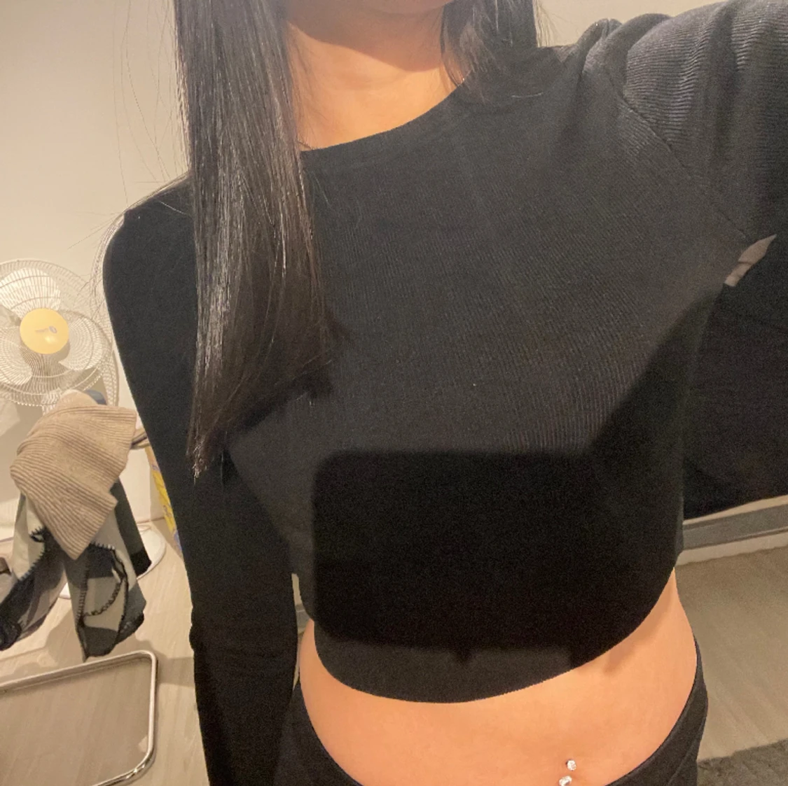 Svart långärmad topp