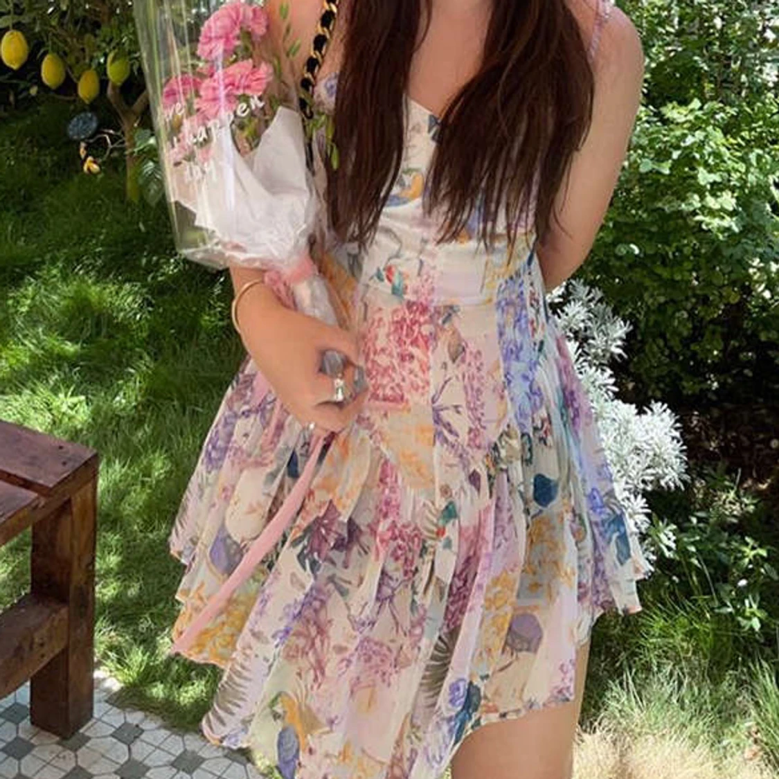 Blommig Cami Dress - 90