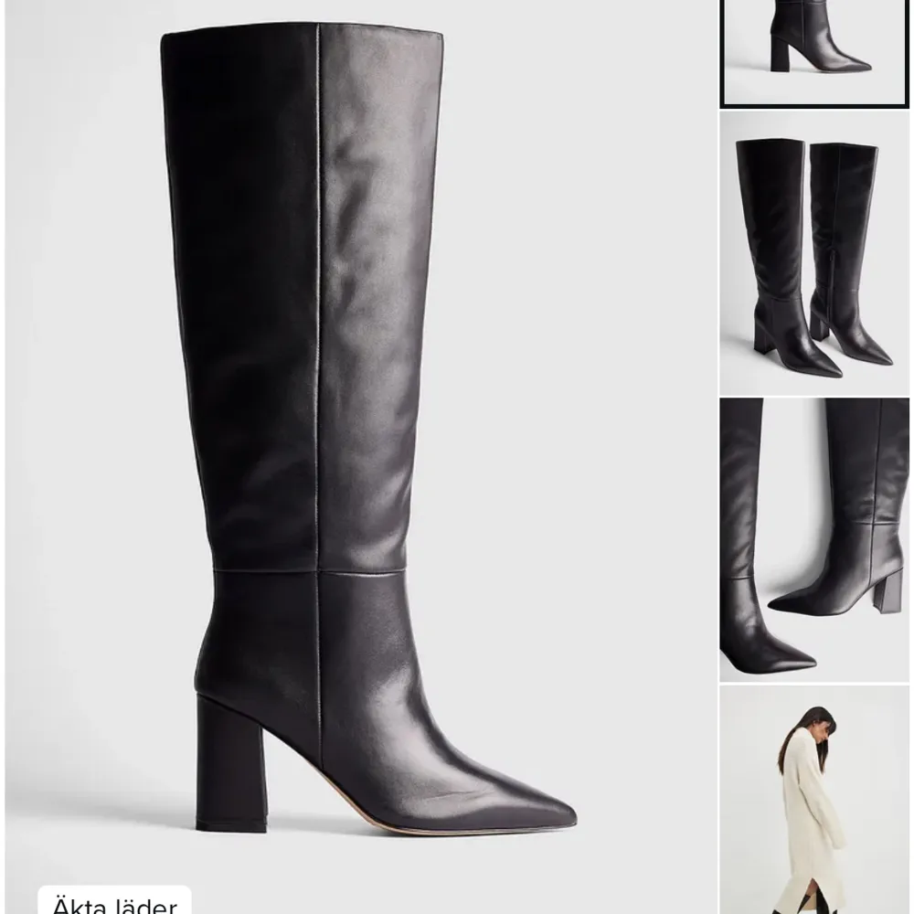 SÖKER dessa ”spetsiga boots i läder med blockhäl” från NA-KD i svart i storlek 37. Kontakta mig gärna om du har de och vill sälja!!!❤️❤️. Skor.