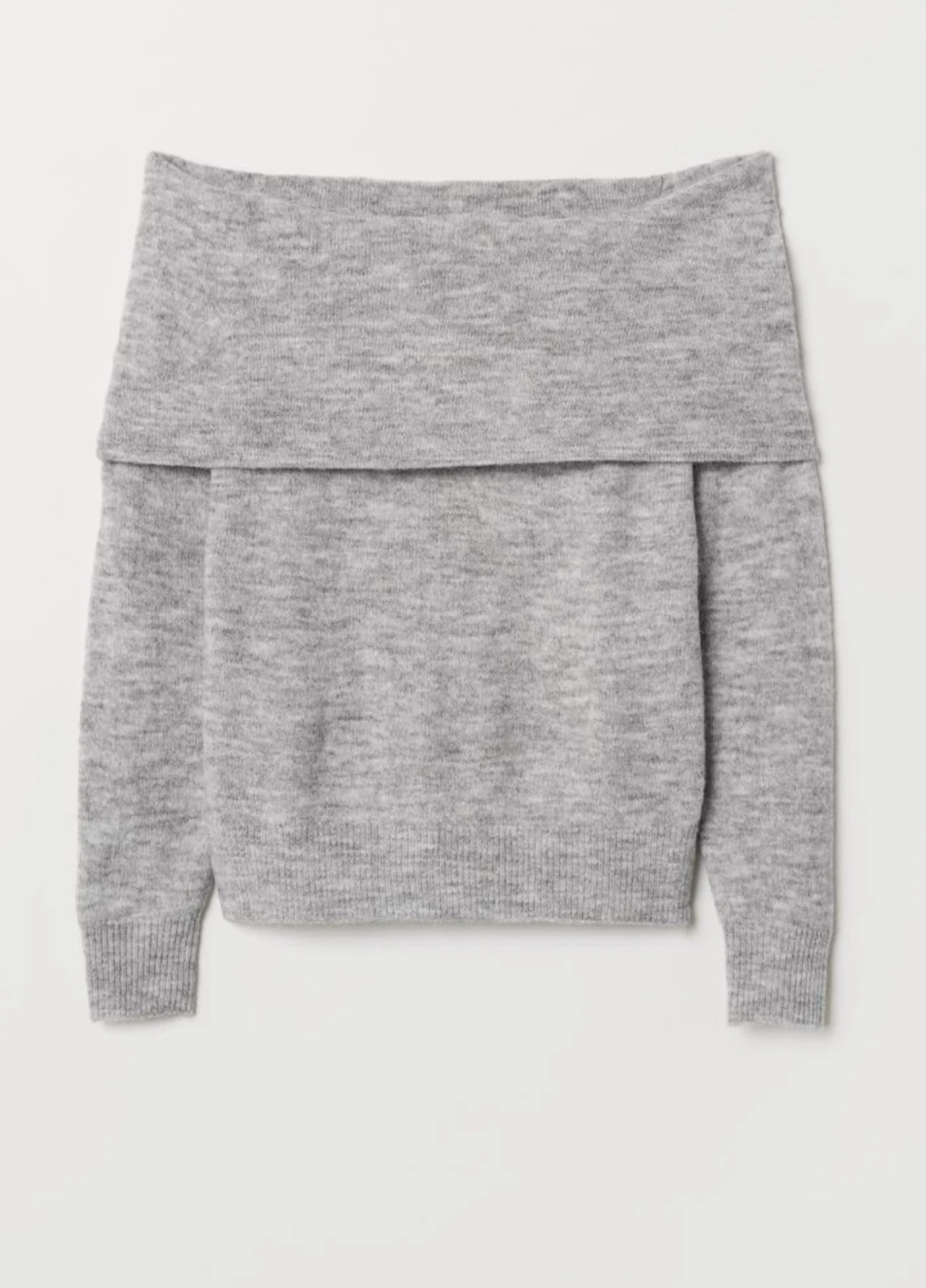 off shoulder sthlmstil grå stickad tröja