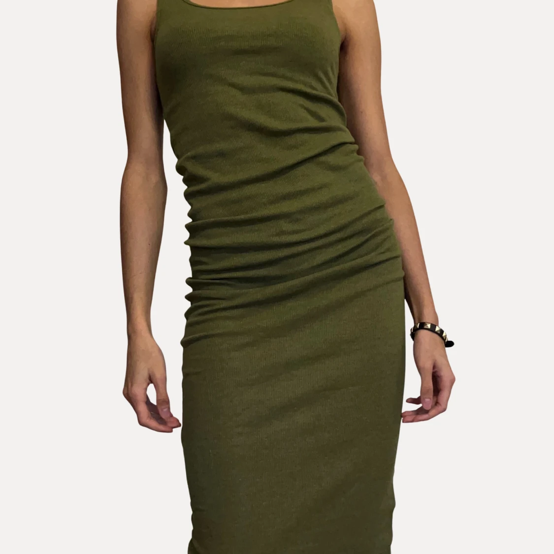 Grön ribbad klännig