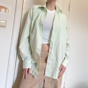 mintfärgad skjorta - Oversized mintfärgad skjorta i storlek L från märket Smart. Sitter väldigt fint med lite puffigare ärmar 😇