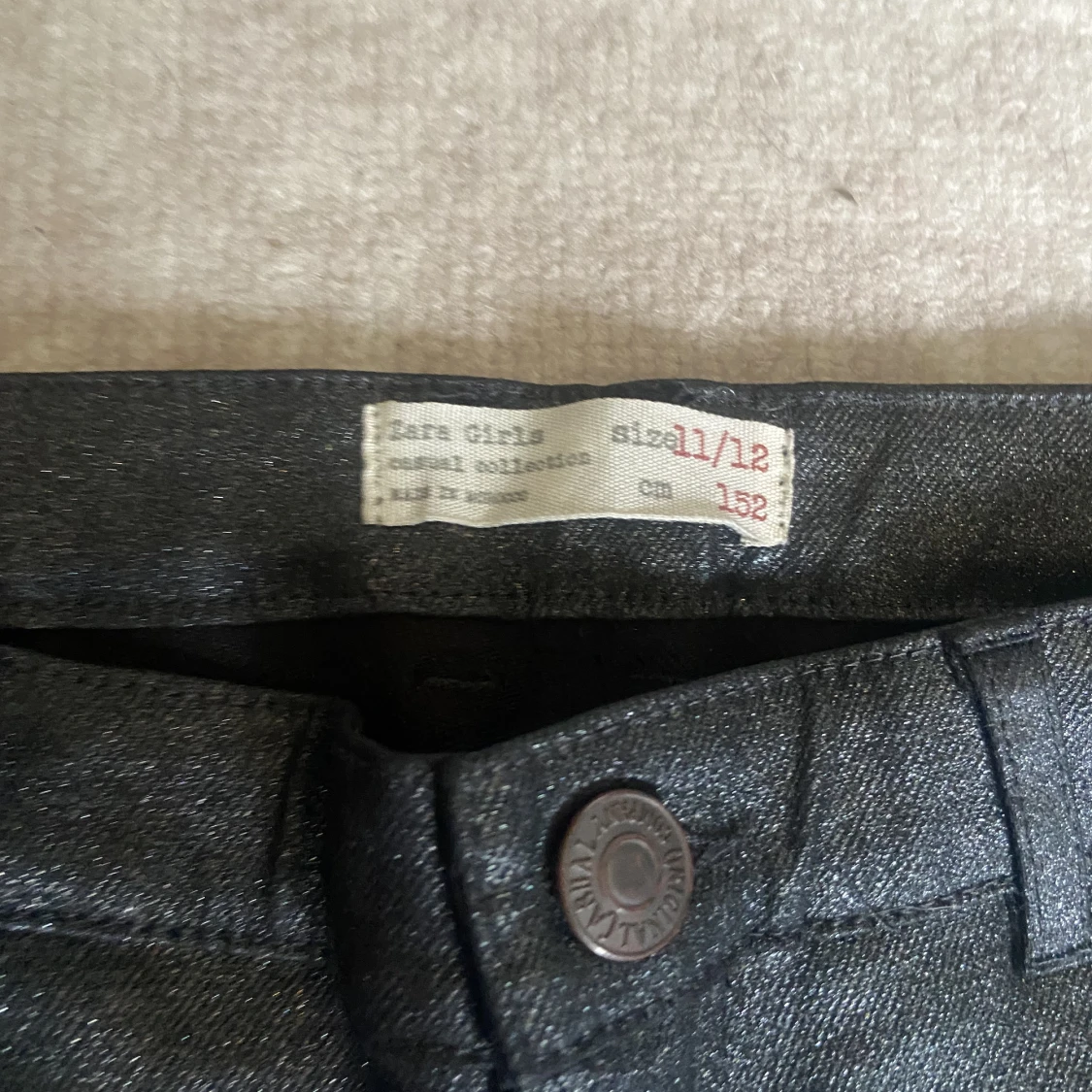 Glittriga svarta jeans-zara girls - 91