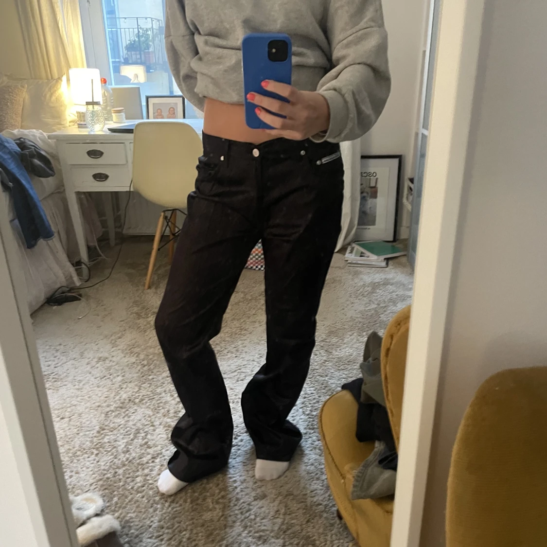 Fake skinn Bootcut byxor  - 90