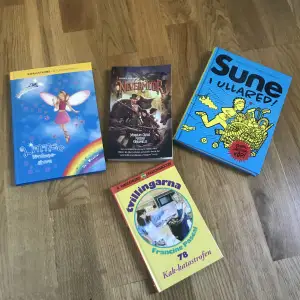 Lite blandade ungdomsböcker.   Sune : 40:- Tvillingarna: 10:- Nevermoor: 30:- Veckoälvarna: 30:-  Om man köper alla/fler kan man få ett paketpris.