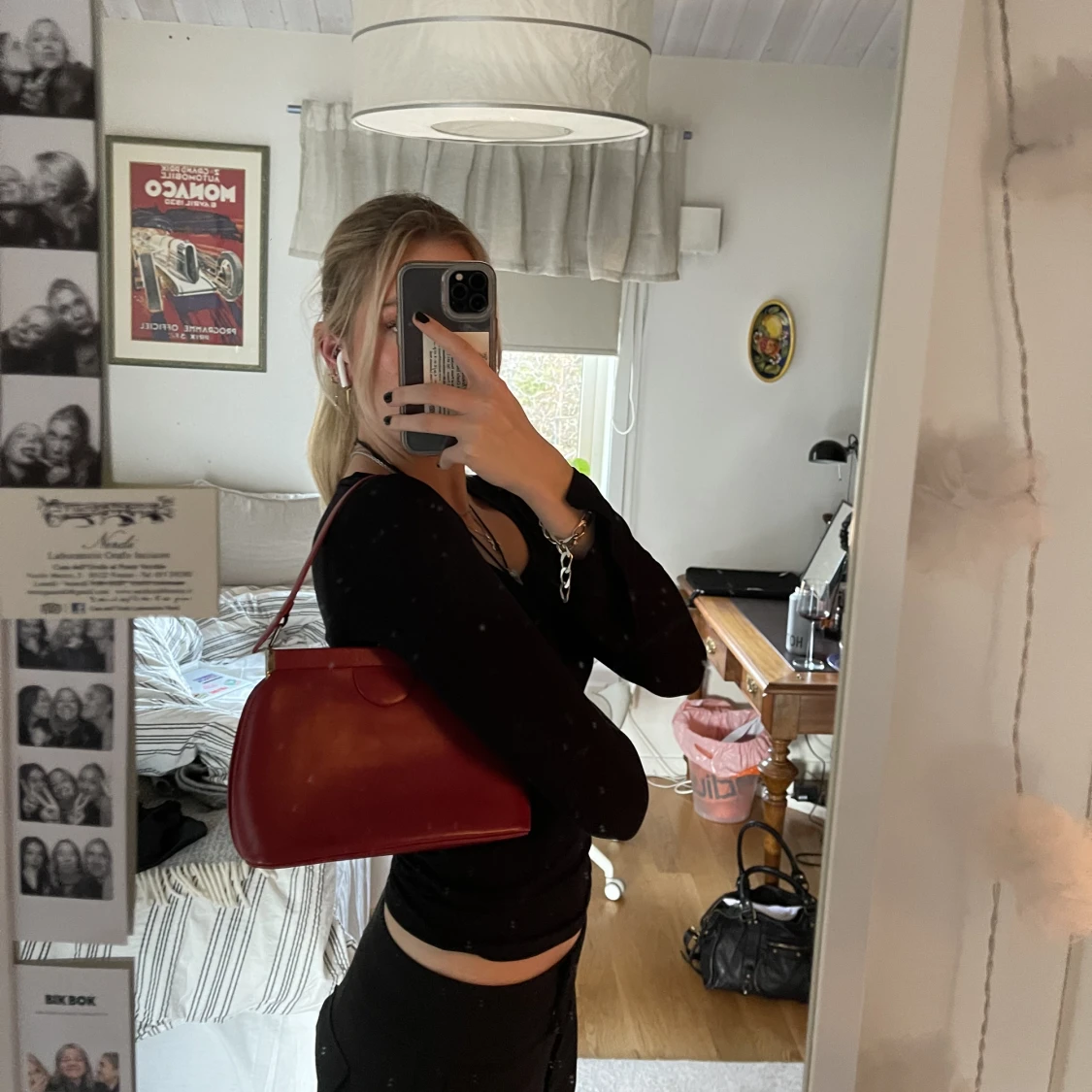 Röd vintage väska - 90