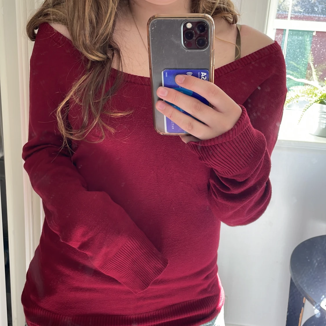 Röd långärmad tröja  - 91