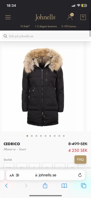 Cedrico Jacka - Hej! Säljer min vinter jacka då jag inte får användning av den nåt mer. Använd i ungefär 1/2 år men väldigt sparsamt. Finns några märken men inget man lägger märke till direkt. 