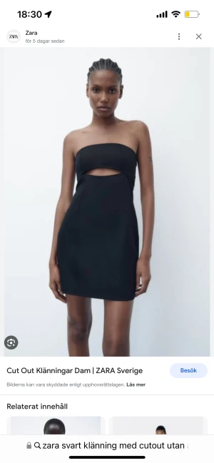 Svart zara klänning  - Säljer denna nyköpta svarta zara klänning💗 bara använd en gång, nypris 399kr