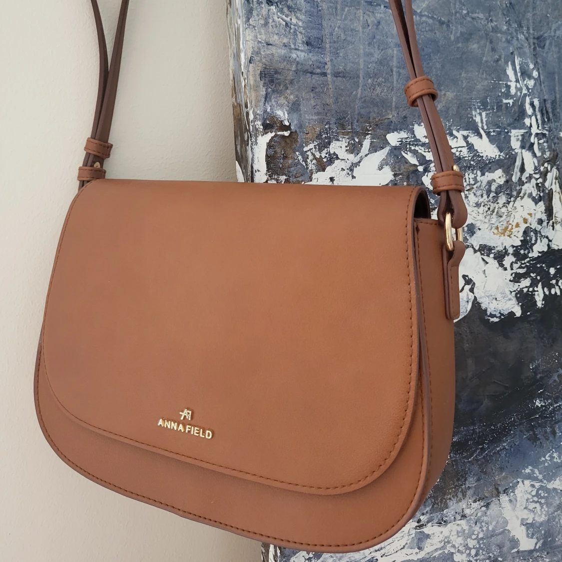 Anna field axelväska - cognac - 90