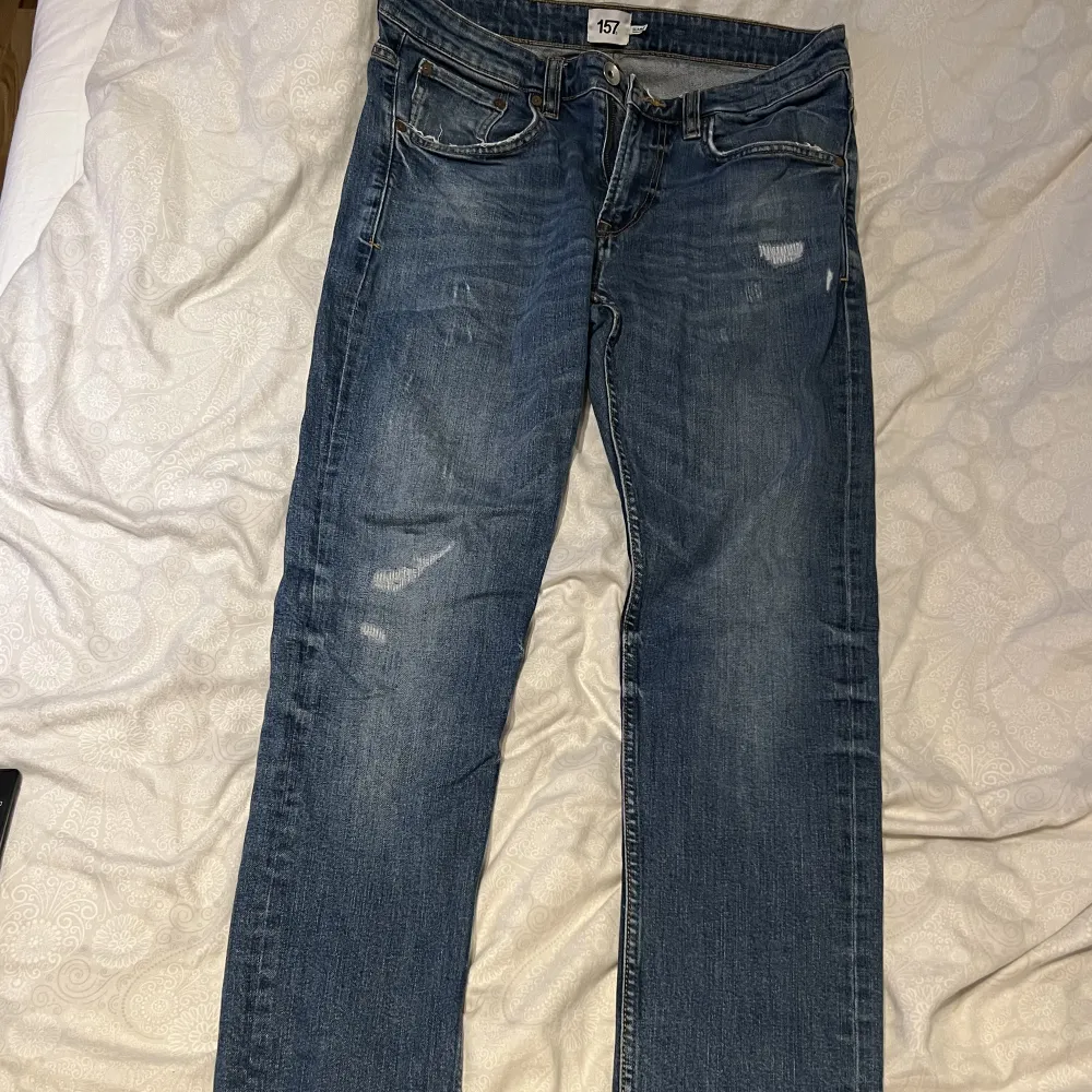 Herrjeans från Lager 157 i modellen ”Slimmy”, storlek 33/34. Använda några gånger men inga synliga fel. . Jeans & Byxor.