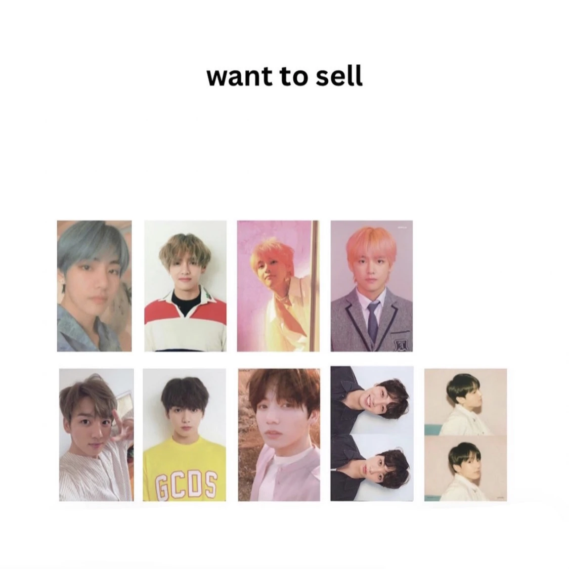 bts jungkook V taehyung photocards 