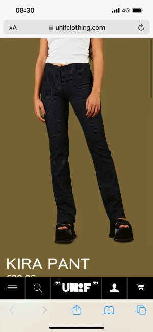 UNIF - KIARA PANTS - Byxa från UNIF i randigt navy  Aldrig använda