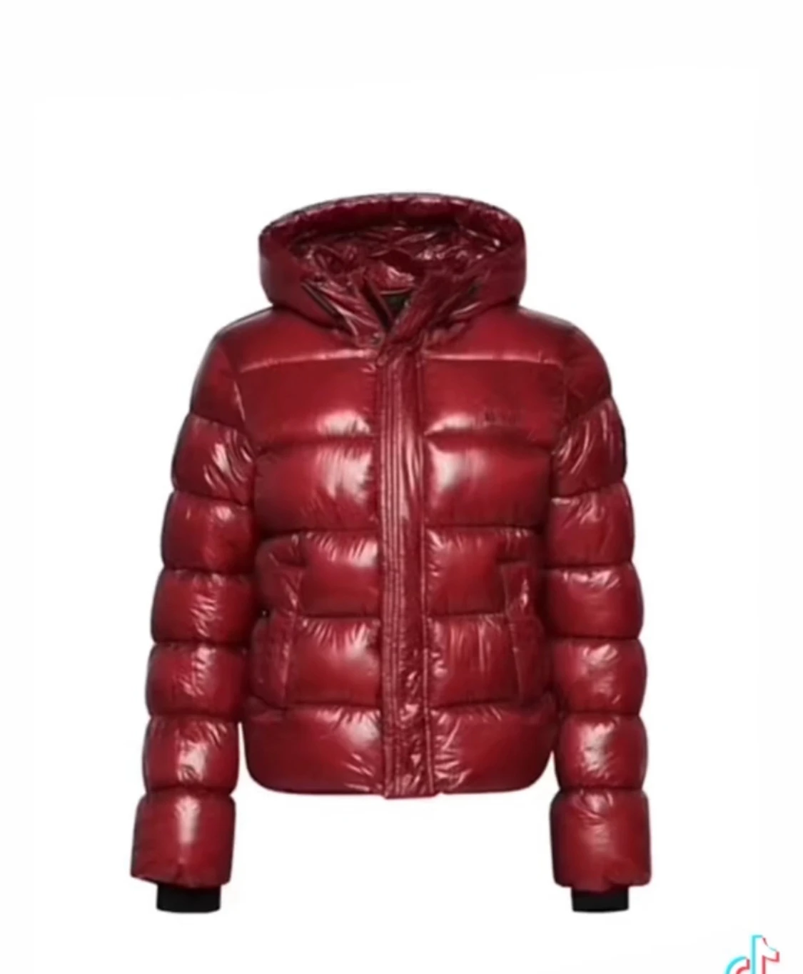 Röd glansig vinterjacka!!