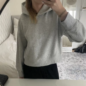 Grå hoodie  - Grå hoodie från Zara som är något kortare i modellen. Använd ett fåtal gånger så är i mycket bra skick. 