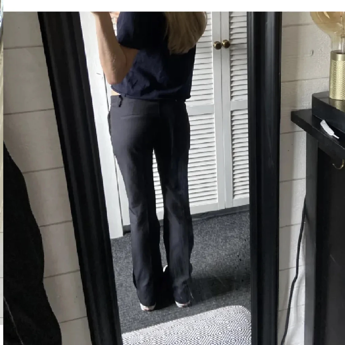 lågmidjade kostymbyxor - 90