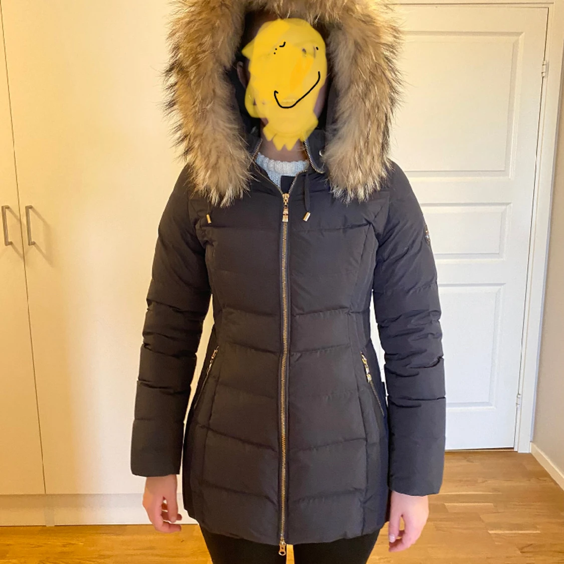 Vinterjacka med pälsluva - 90