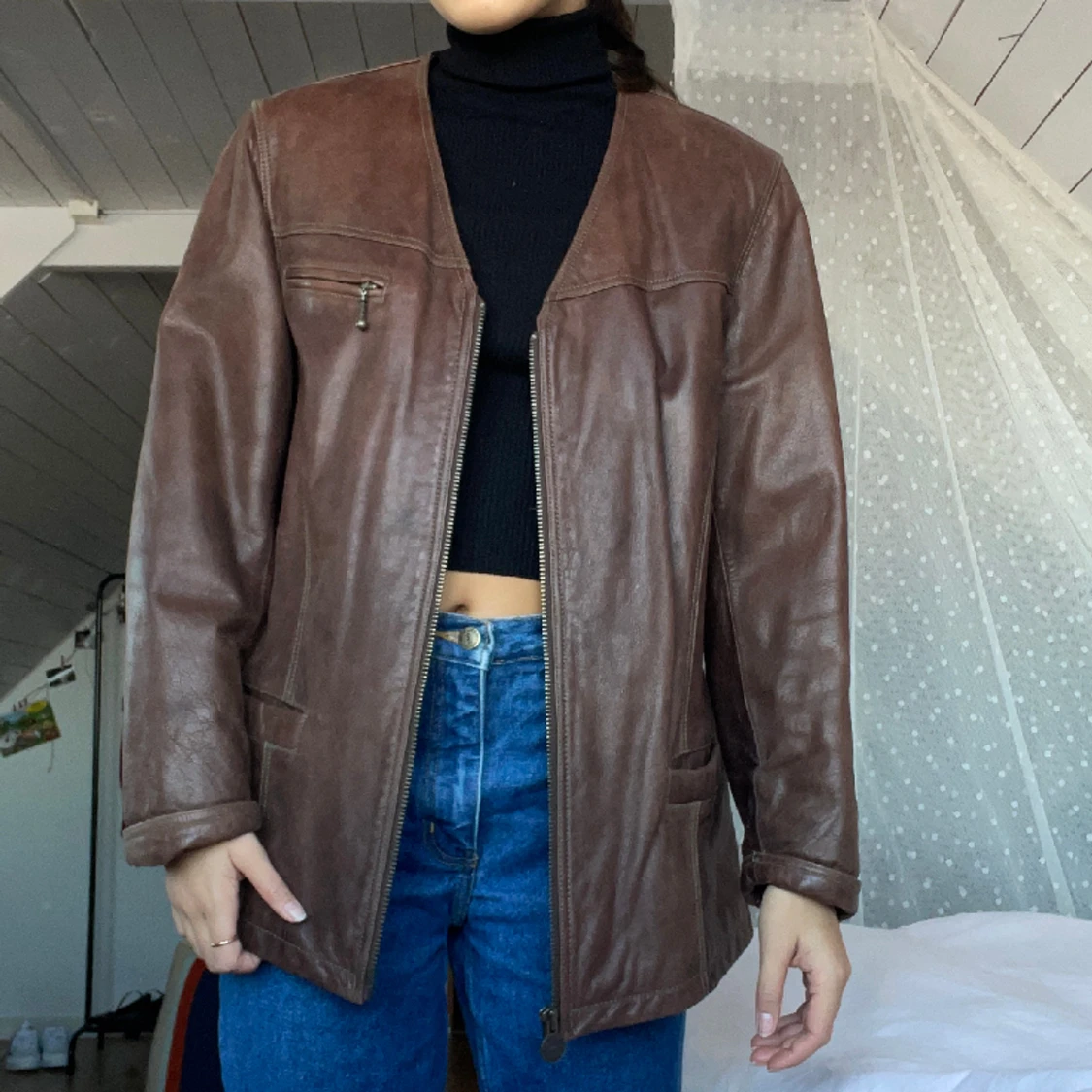 Vintage läderjacka