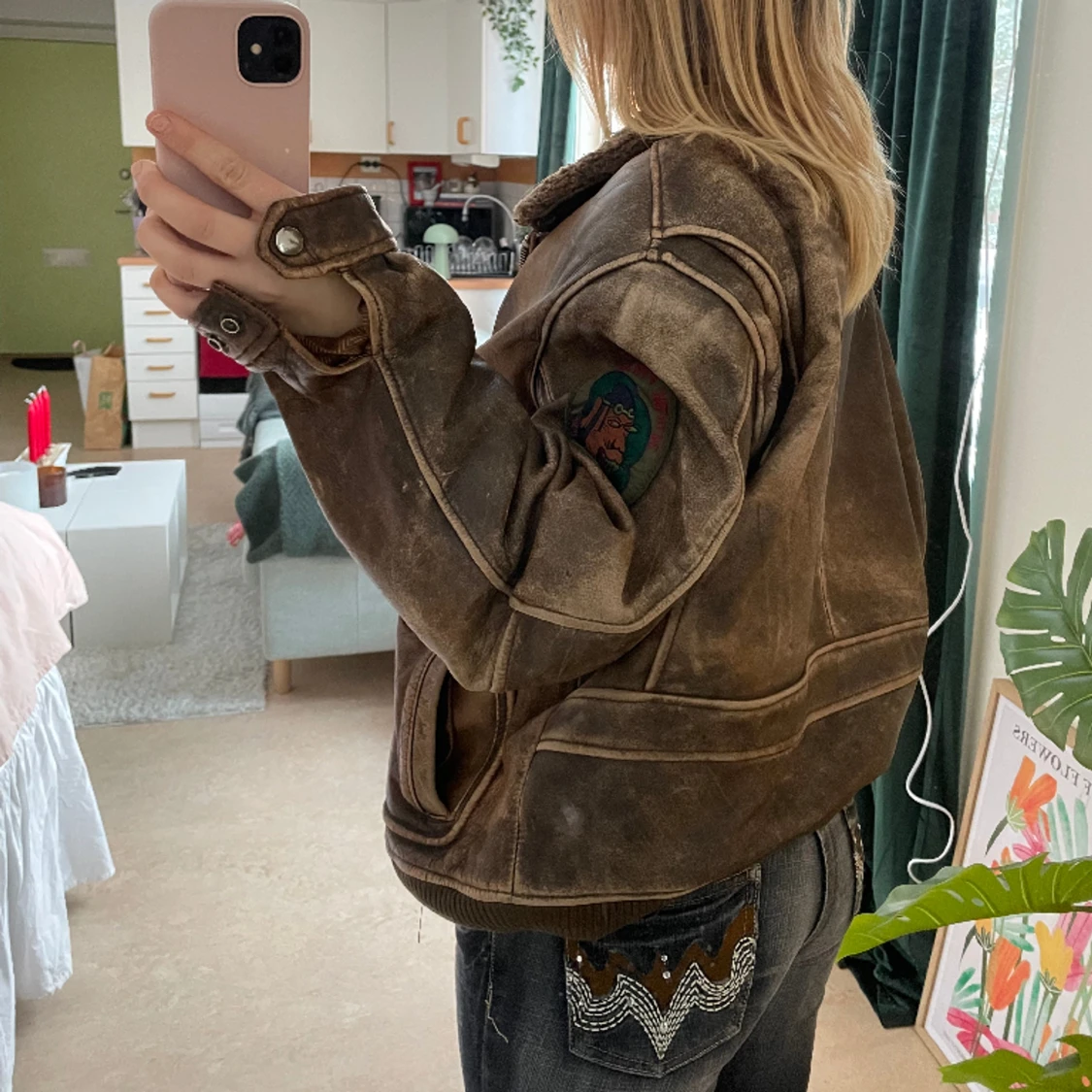 Skinnjacka TopGun - 90