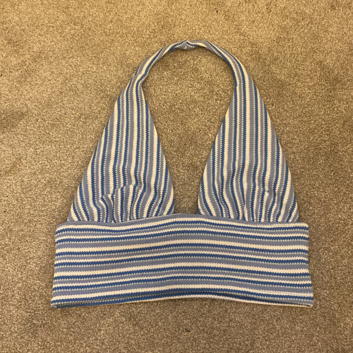 Blå halterneck topp