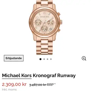 Funderar på att sälja min Michael kors Runway MK5128 klocka i rosé guld  då jag har en annan jag använder 💗 nypris kring 3000kr säljer för 1500kr eller högstbjudande 