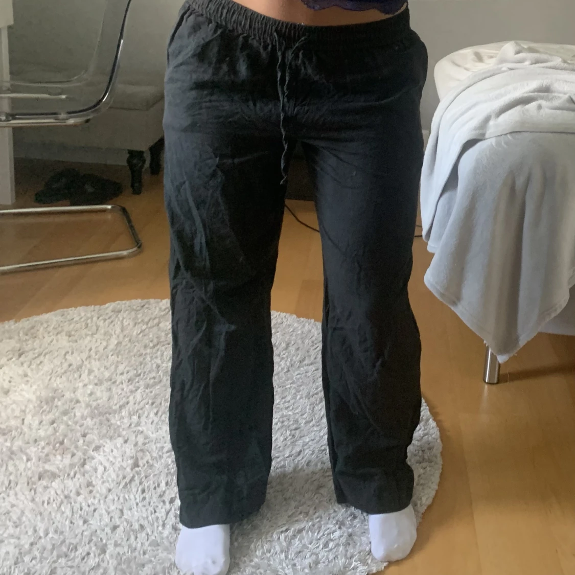 Svarta Linnebyxor - 91