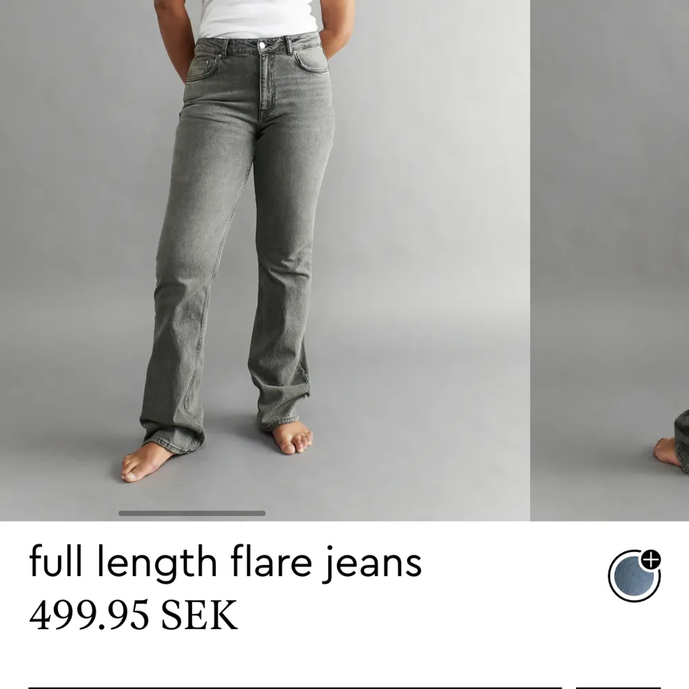 Gina jeans i storlek 38, jeansen är långa i benen och medelhöga i midjan.. Farkut & Housut.
