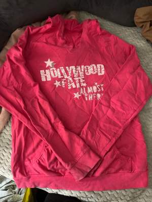 En rosa hoodie med lite y2k vibe, använt skick! Enda anmärkningarna jag kan göra är vid ärmarna där det är lite missfärgning! Men inget som är jätte märkbart❤️ OBS fraktpris ändras om köp ej sker vi plick