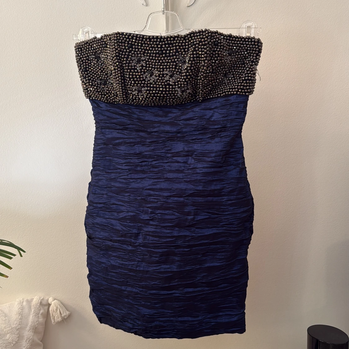 Blå axelbandslös klänning Sorbet - 1