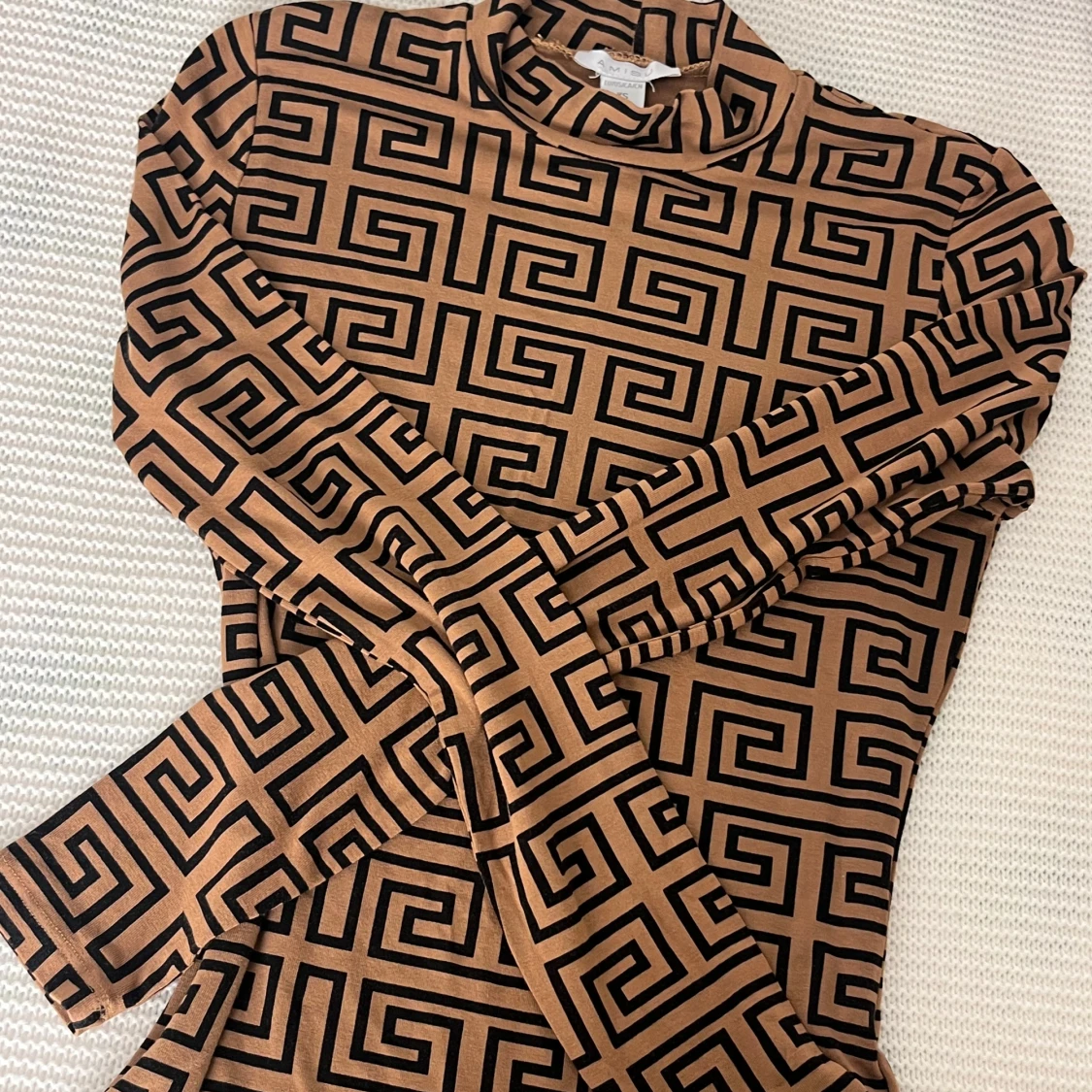 Brun och svart mönstrad polotröja Newyorker - 1