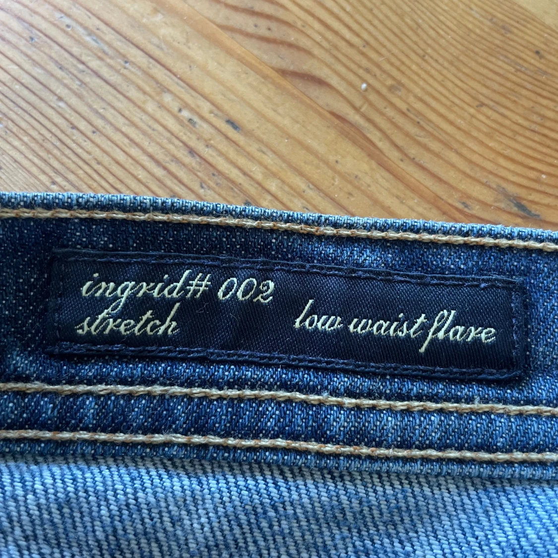 Blåa lågmidjade bootcut jeans - 2