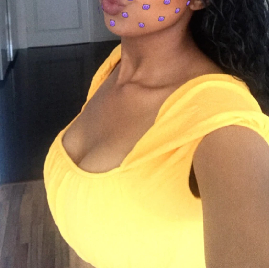 Gul one shoulder topp från H&M Divided - 3