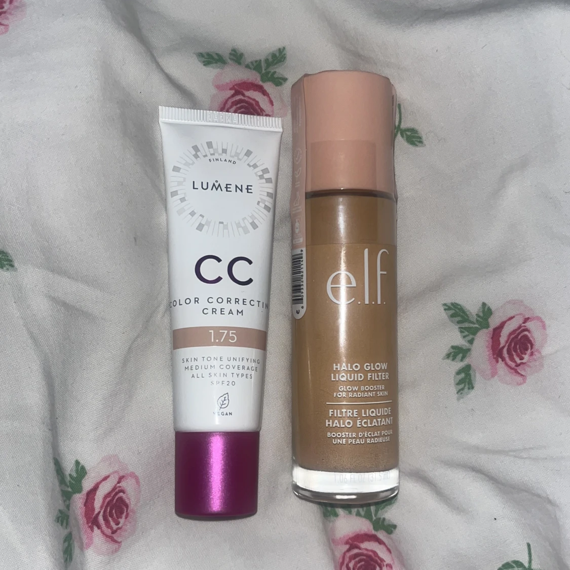 Lumene CC Cream & e.l.f. Halo Glow Liquid Filter