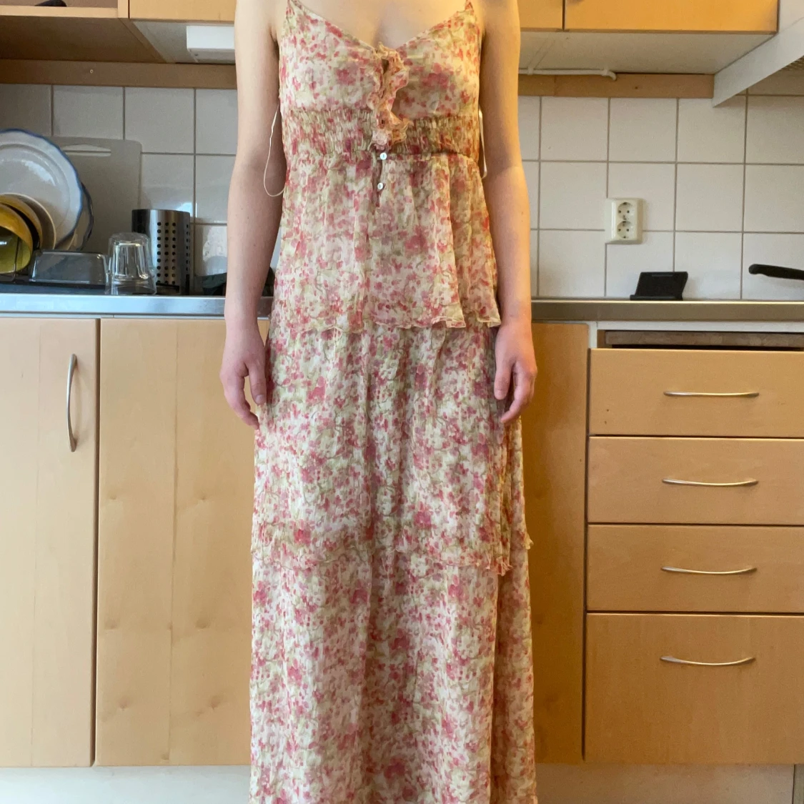 Blommig långklänning från Massimo Dutti