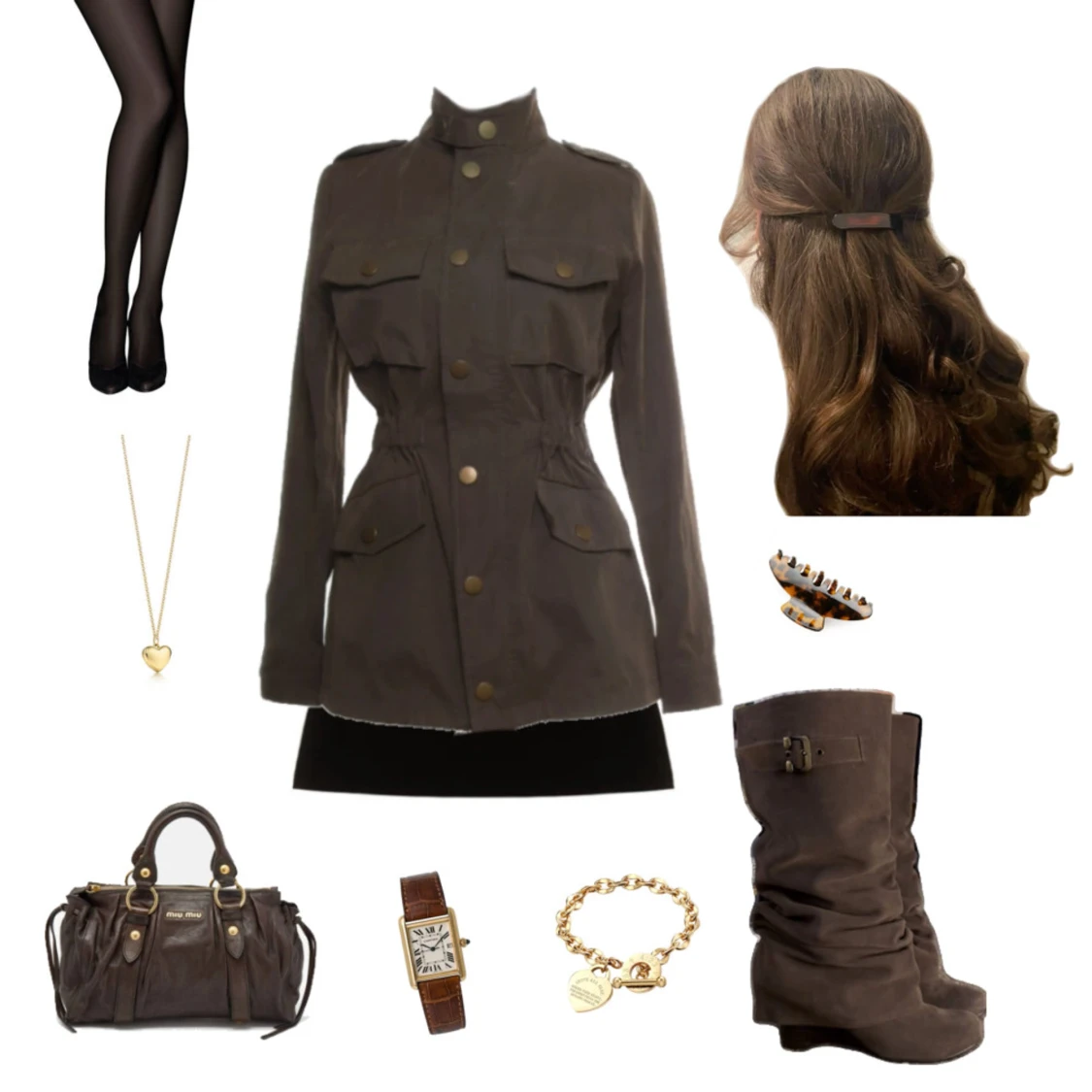 Mörk grön trenchcoat 💗