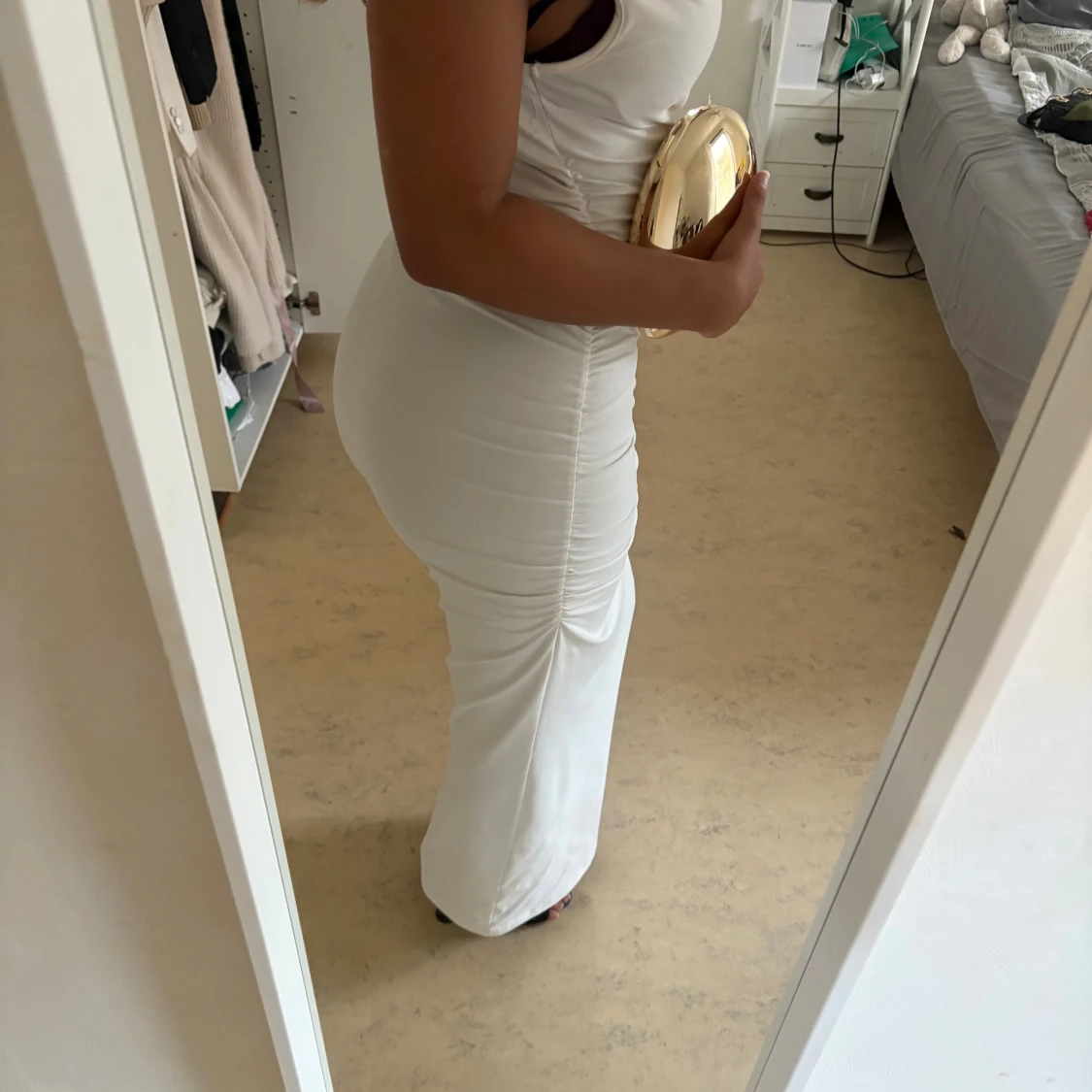 Vit offshoulder långklänning - 1