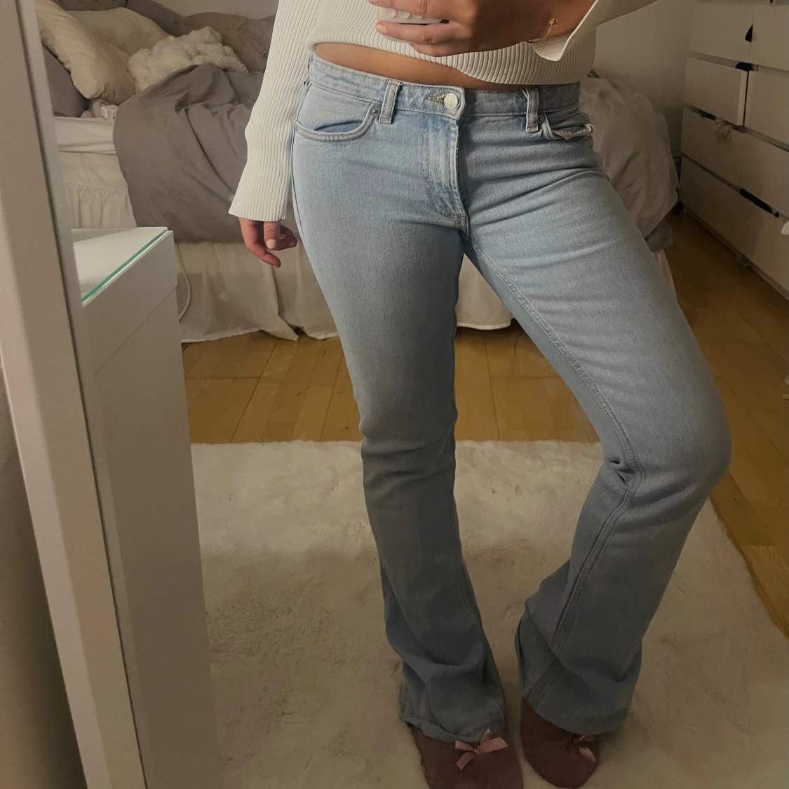 Ljusblå Zara bootcut jeans