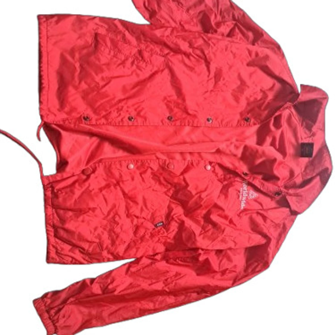 Röd vindjacka Worldwide med tryck - 1