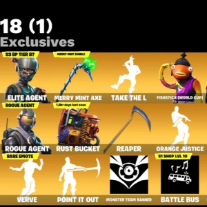 Hej jag säljer just nu mitt fortnite konto. Följer med lite v bucks på köpet - Hej jag säljer mitt konto eftersom jag inte spelar längre. Det finns lite fler skins än på dom bilder eftersom vissa bilder är gamla. Vid intresse vid köp så skriv till mig och pris kan diskuteras om man är snabb.