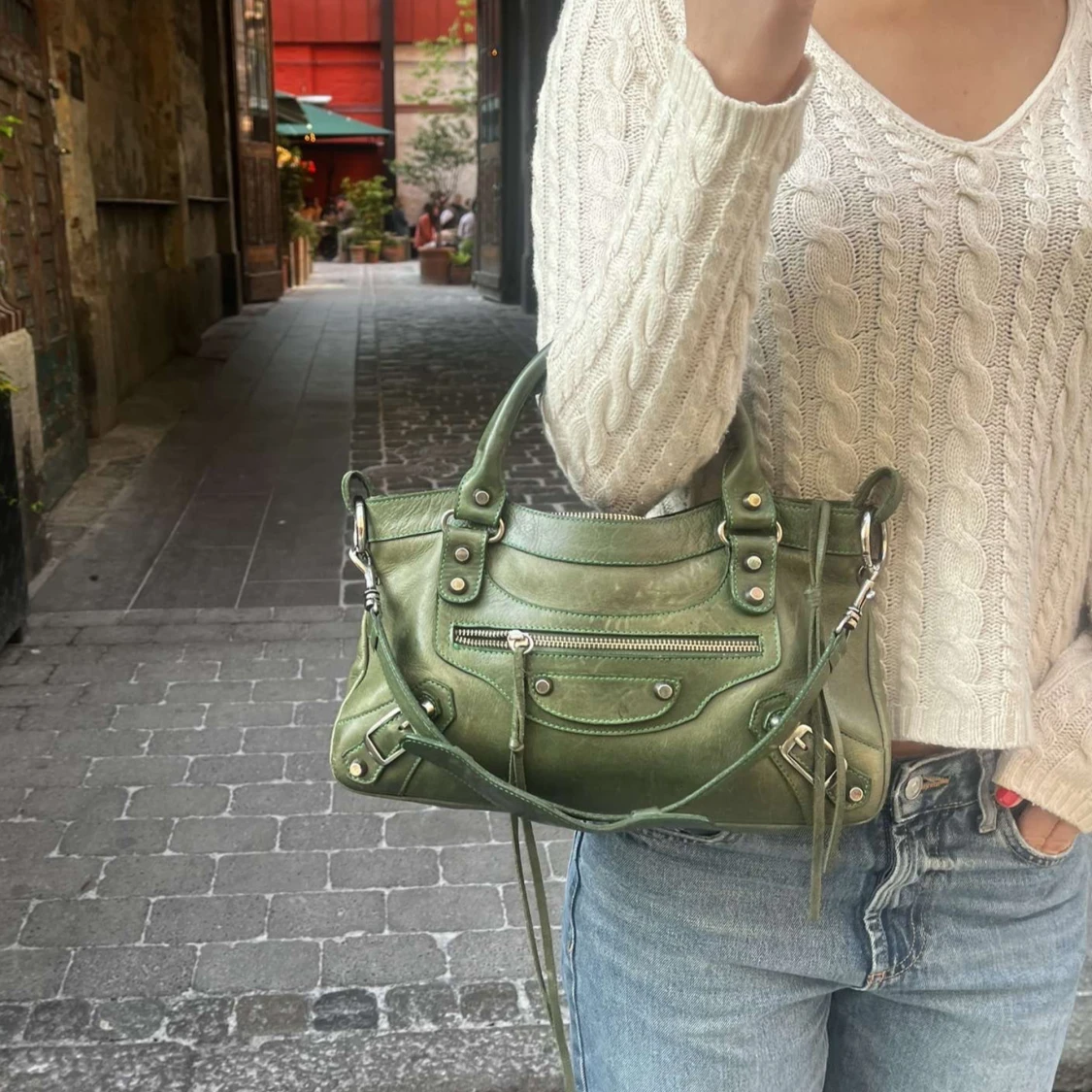 Grön Balenciaga handväska i skinn - 3