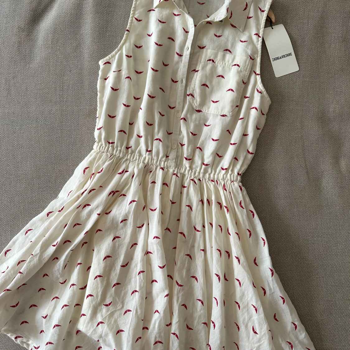Vit mönstrad klänning Zadig & Voltaire