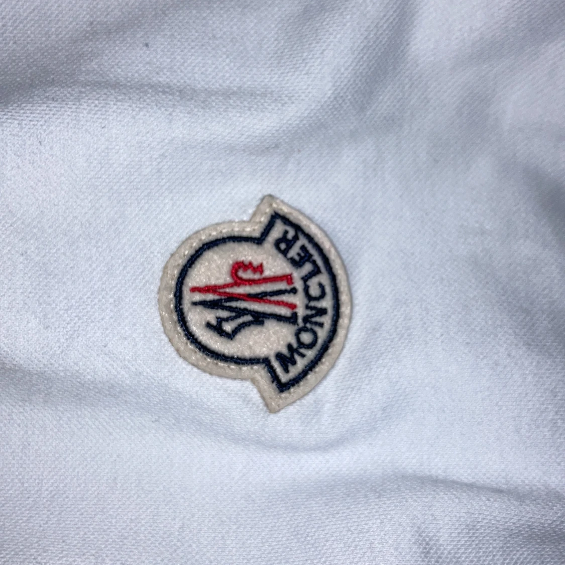 Vit Moncler pikétröja med logga - 3