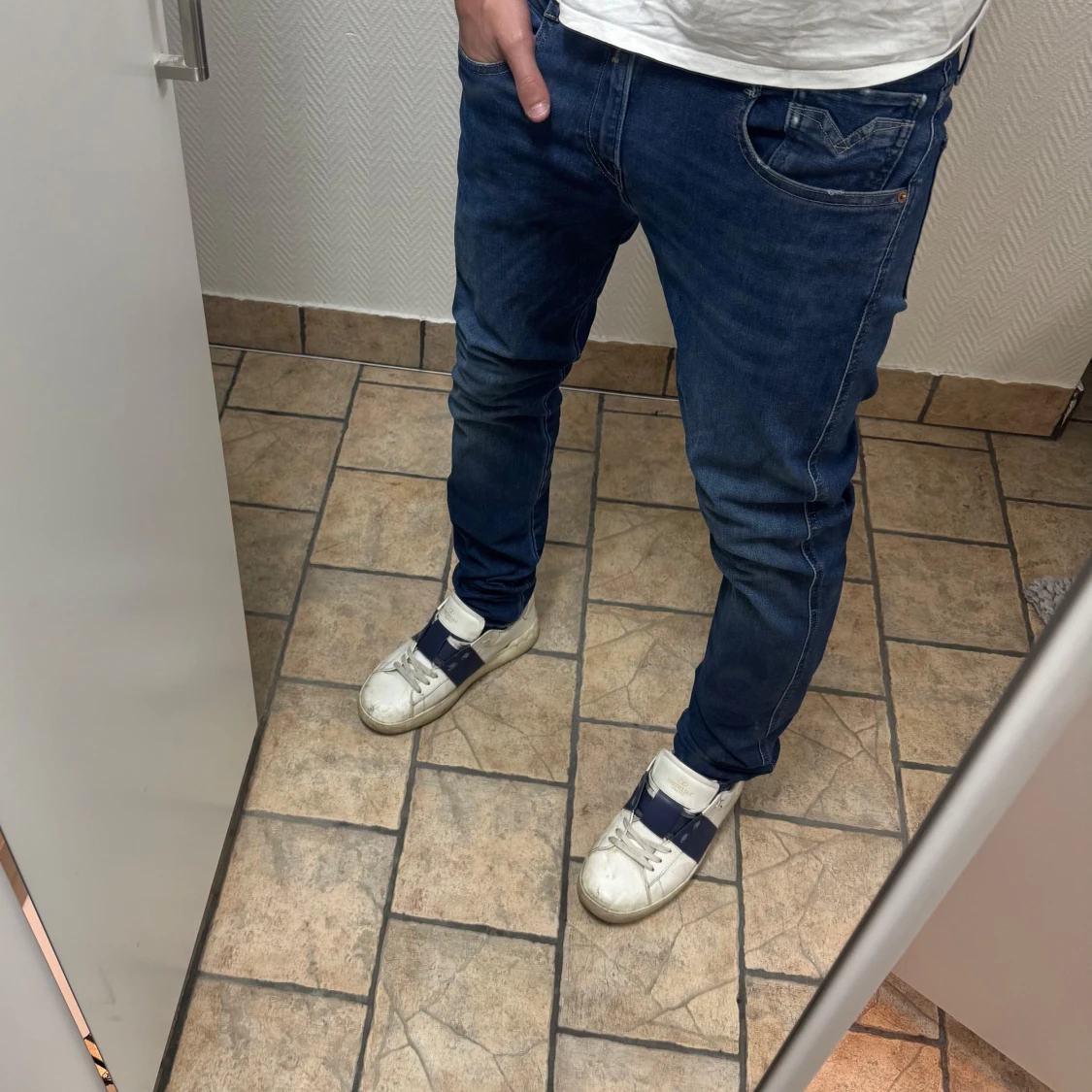 Replay Anbass Hyperflex jeans blå