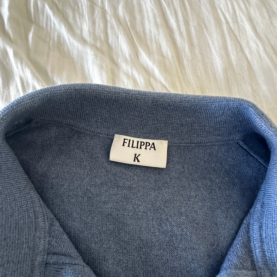 Blå pikétröja i ull från Filippa K - 1