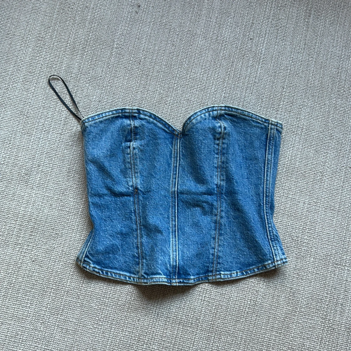 Denim korsett med dragkedja