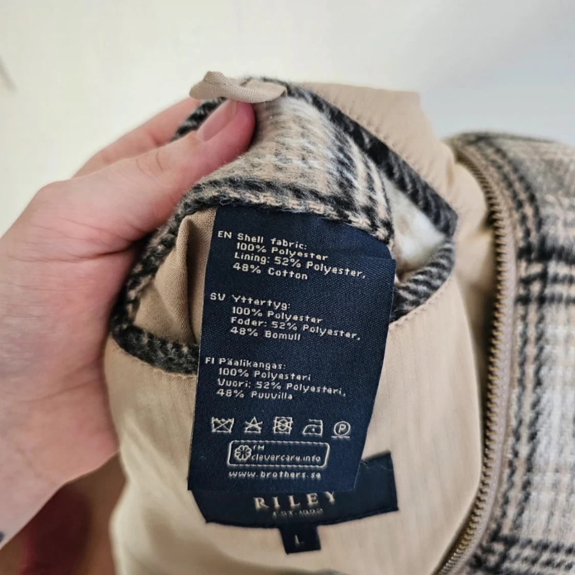 Rutig skjortjacka från Riley i ullmix - 4